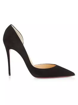 Замшевые туфли-лодочки Iriza Half d'Orsay Christian Louboutin, черный