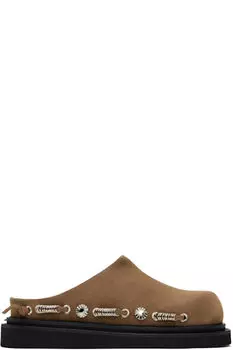 Замшевые туфли-лоферы без застежек Toga Pulla