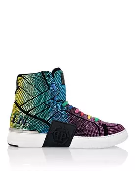 Замшевые туфли Money Kicks с кристаллами Philipp Plein, мультиколор