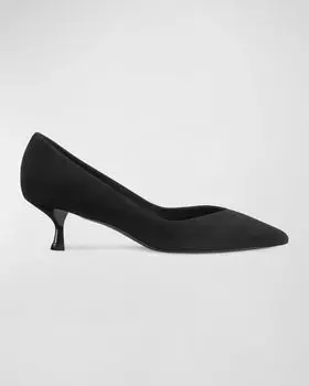 Замшевые туфли на каблуке Eva Stuart Weitzman, цвет Black