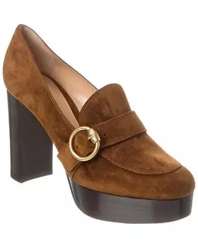 Замшевые туфли на платформе Gianvito Rossi 70, коричневый