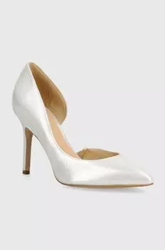 Замшевые туфли на высоком каблуке Wojas, серебряный