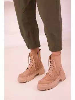 Замшевые женские ботинки на молнии Soho Exclusive, обнаженная