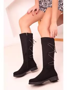 Замшевые женские ботинки на молнии Soho Exclusive, черный