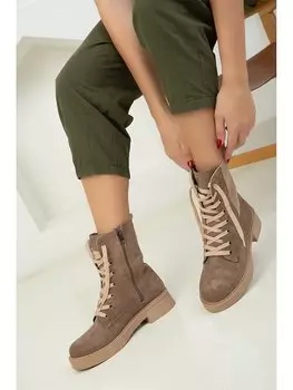 Замшевые женские ботинки на молнии Soho Exclusive, норка