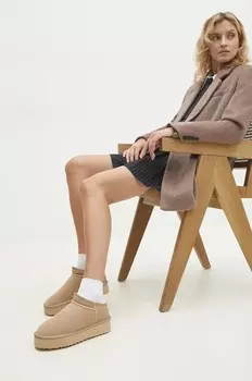 Замшевые зимние ботинки Answear Lab, бежевый