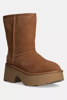 Замшевые зимние ботинки Classic Short New Heights Ugg, коричневый