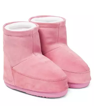 Замшевые зимние ботинки icon Moon Boot Kids, розовый