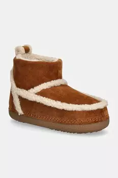 Замшевые зимние ботинки Inuikii Classic Shearling Low, коричневый