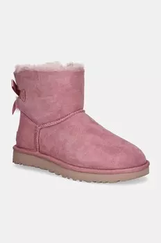 Замшевые зимние ботинки Mini Bailey Bow II Ugg, розовый