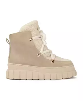 Замшевые зимние ботинки на синтетическом меху Kazar, бежевый