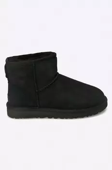 Замшевые зимние ботинки UGG Classic Her/Mini II, черный