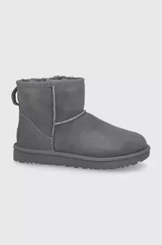 Замшевые зимние ботинки UGG Classic Mini II, серый