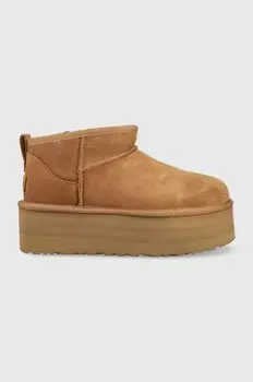 Замшевые зимние ботинки Ugg, коричневый