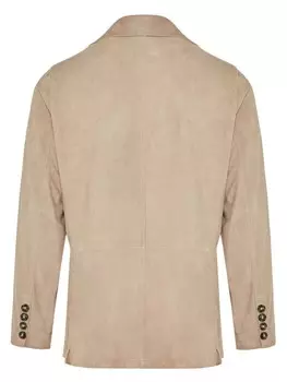 Замшевый блейзер Barba с зазубренными лацканами, серый