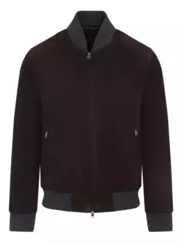 Замшевый бомбер Brioni, коричневый
