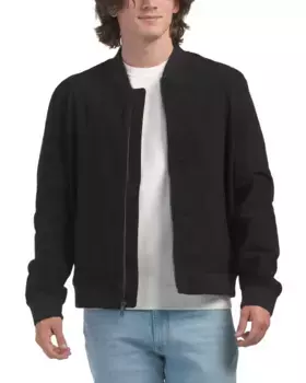 Замшевый бомбер Cole Haan, черный