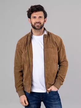 Замшевый бомбер Dalston Lakeland Leather, бежевый