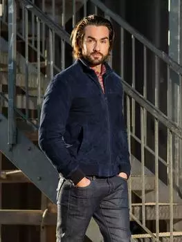 Замшевый бомбер Dalston Lakeland Leather, синий