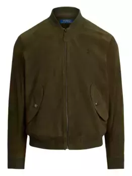 Замшевый бомбер POLO RALPH LAUREN, зеленый