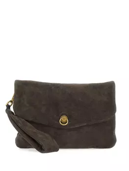 Замшевый клатч GIANNI CHIARINI, коричневый