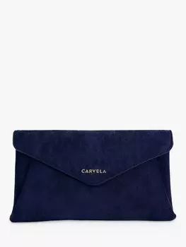 Замшевый клатч-конверт Megan Carvela, синий темно-синий