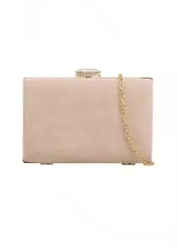 Замшевый клатч-коробка KOKO COUTURE, нюд