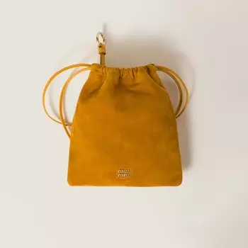 Замшевый клатч Miu Miu, оранжевый