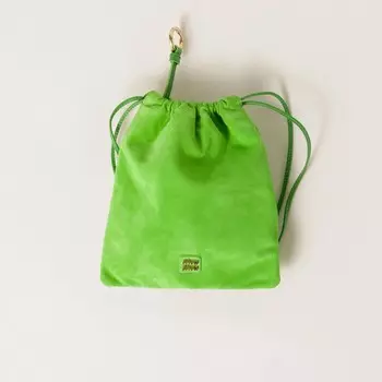 Замшевый клатч Miu Miu, зеленый