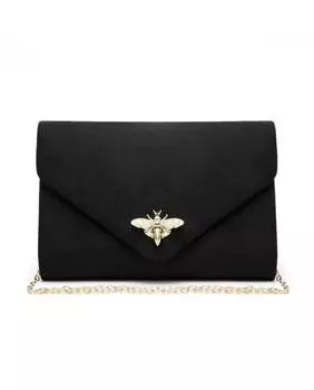 Замшевый клатч с застежкой Bee Lock JFY, черный