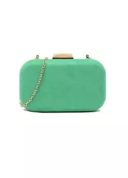 Замшевый клатч с золотой деталью KOKO COUTURE, зеленый
