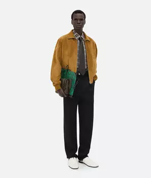 Замшевый кожаный блузон Bottega Veneta