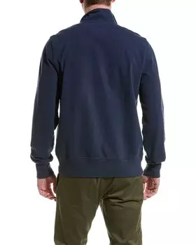 Замшевый пуловер Brooks Brothers с молнией 1/2, синий