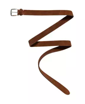 Замшевый ремень с пряжкой из жженого серебра Massimo Alba, коричневый