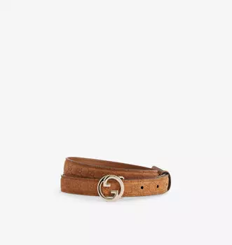 Замшевый ремень с пряжкой-логотипом Blondie Gucci, мультиколор