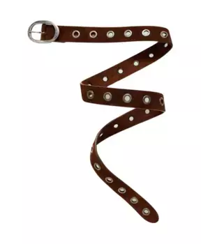 Замшевый ремень с состаренной металлической пряжкой Massimo Alba, коричневый