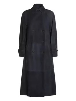 Замшевый тренчкот Brunello Cucinelli, синий