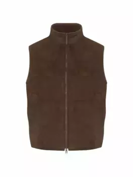 Замшевый жилет Zegna, коричневый