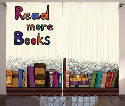 Занавеска ABAKUHAUS Book в деревенском стиле, Подробнее Sketchy Colorful, Ленточная штора с рюшами и петлями для спальни, 280 x 260 см, Разноцветная
