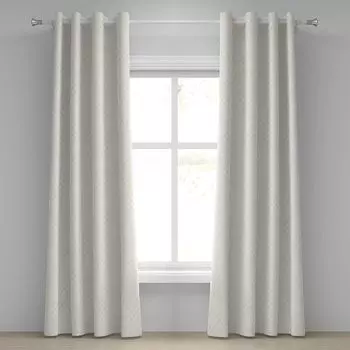 Занавеска ABAKUHAUS цвета слоновой кости с люверсами, большой узор в горошек в стиле ретро с круглым мягким рисунком в форме большого круга, декоративные оконные шторы с 2 панелями, 280 см x 260 см, бежево-белый