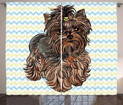 Занавеска ABAKUHAUS Yorkie в деревенском стиле, пряжка для волос на шевроне, универсальные ленточные шторы для гостиной с петлями и крючками, 280 x 260 см, каштаново-коричневый, бордовый