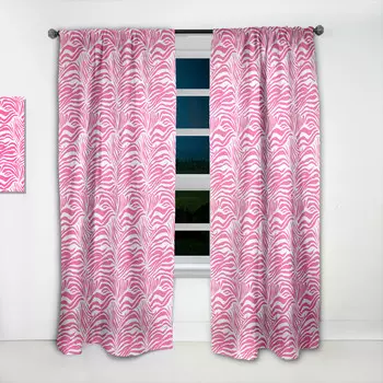 Занавеска Designart Glamour Zebra Animal Pink Pattern, розовый