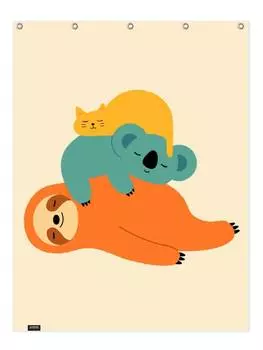 Занавеска для душа Juniqe, цвет blau & cremewei