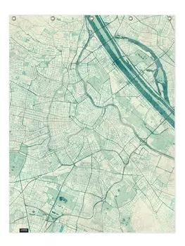 Занавеска для душа Juniqe, цвет blau & grn