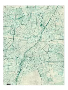 Занавеска для душа Juniqe, цвет blau & grn