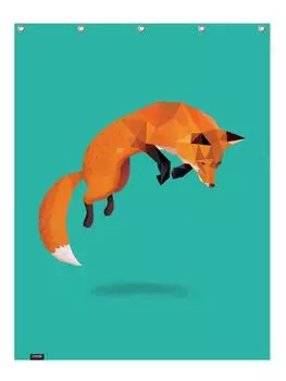 Занавеска для душа Juniqe, цвет blau & orange