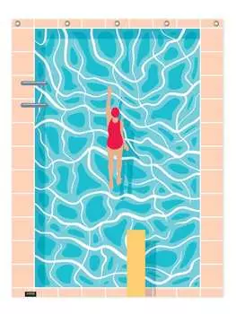 Занавеска для душа Juniqe, цвет blau & orange