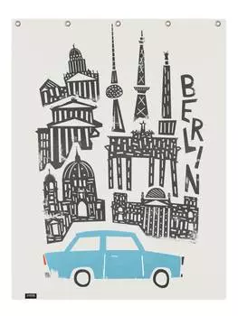 Занавеска для душа Juniqe, цвет blau & schwarz