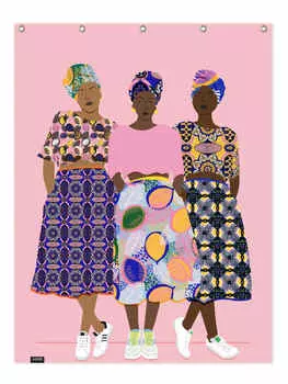 Занавеска для душа Juniqe, цвет bunt & rosa