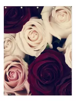 Занавеска для душа Juniqe, цвет cremewei & rot